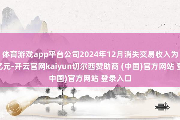体育游戏app平台公司2024年12月消失交易收入为32.46亿元-开云官网kaiyun切尔西赞助商 (中国)官方网站 登录入口