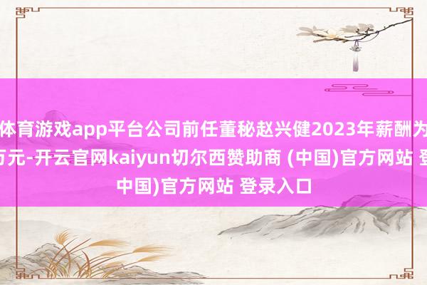 体育游戏app平台公司前任董秘赵兴健2023年薪酬为56.68万元-开云官网kaiyun切尔西赞助商 (中国)官方网站 登录入口