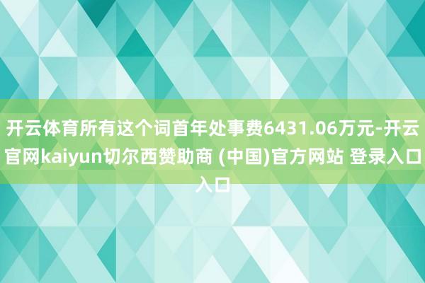 开云体育所有这个词首年处事费6431.06万元-开云官网kaiyun切尔西赞助商 (中国)官方网站 登录入口